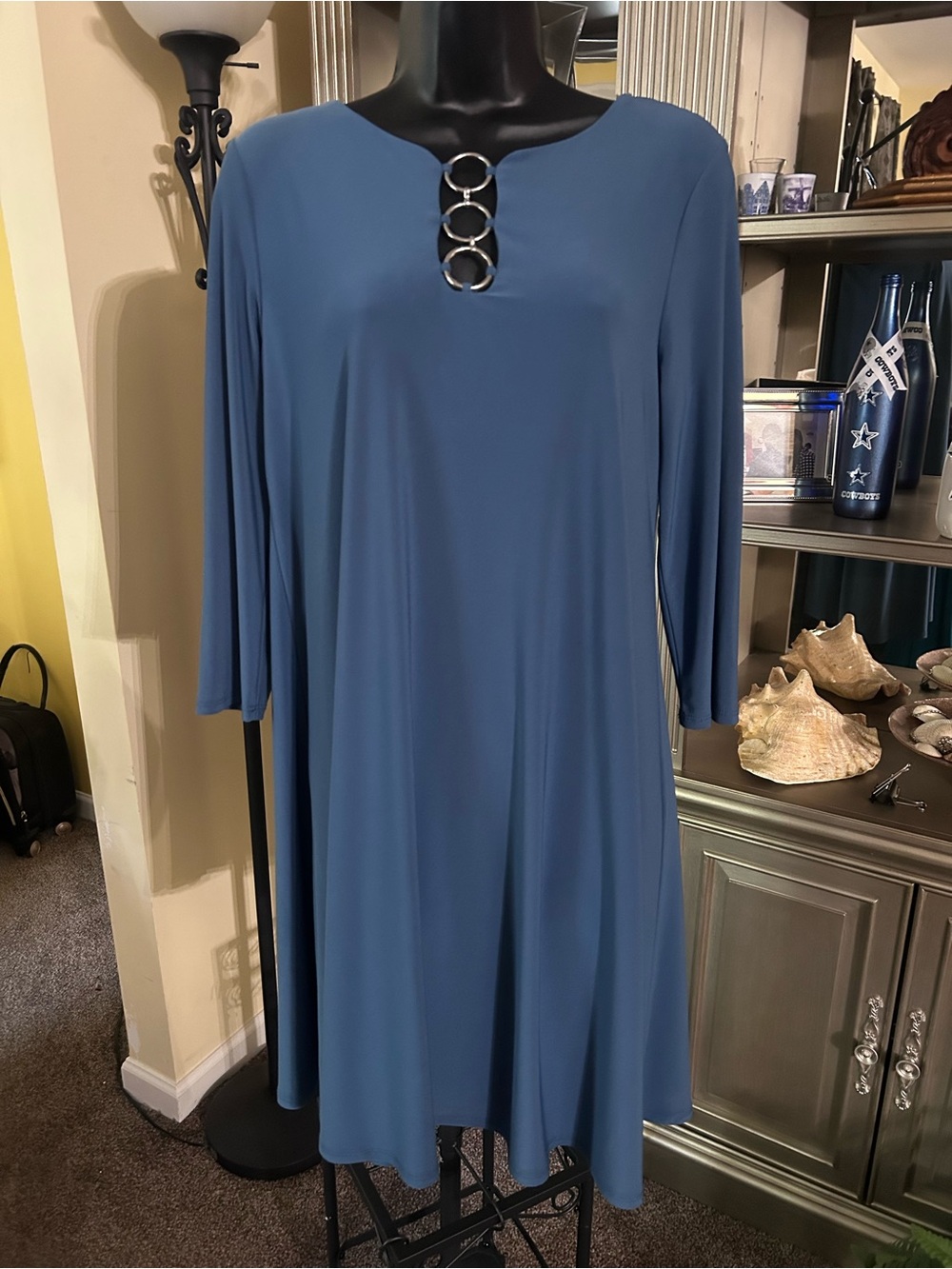 Blue Ring-Accent Swing Dress - Women's size M by MSK